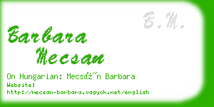 barbara mecsan business card
